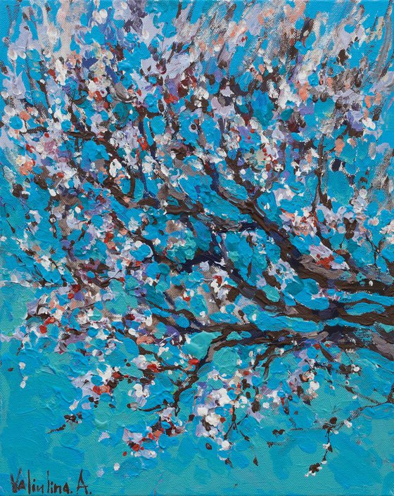 Flowering tree Original acrylic  painting