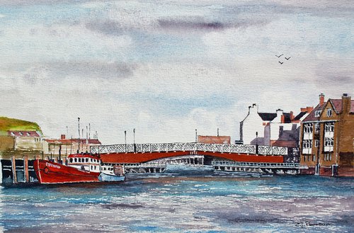 Whitby Harbour Bridge - East View by Chris Pearson