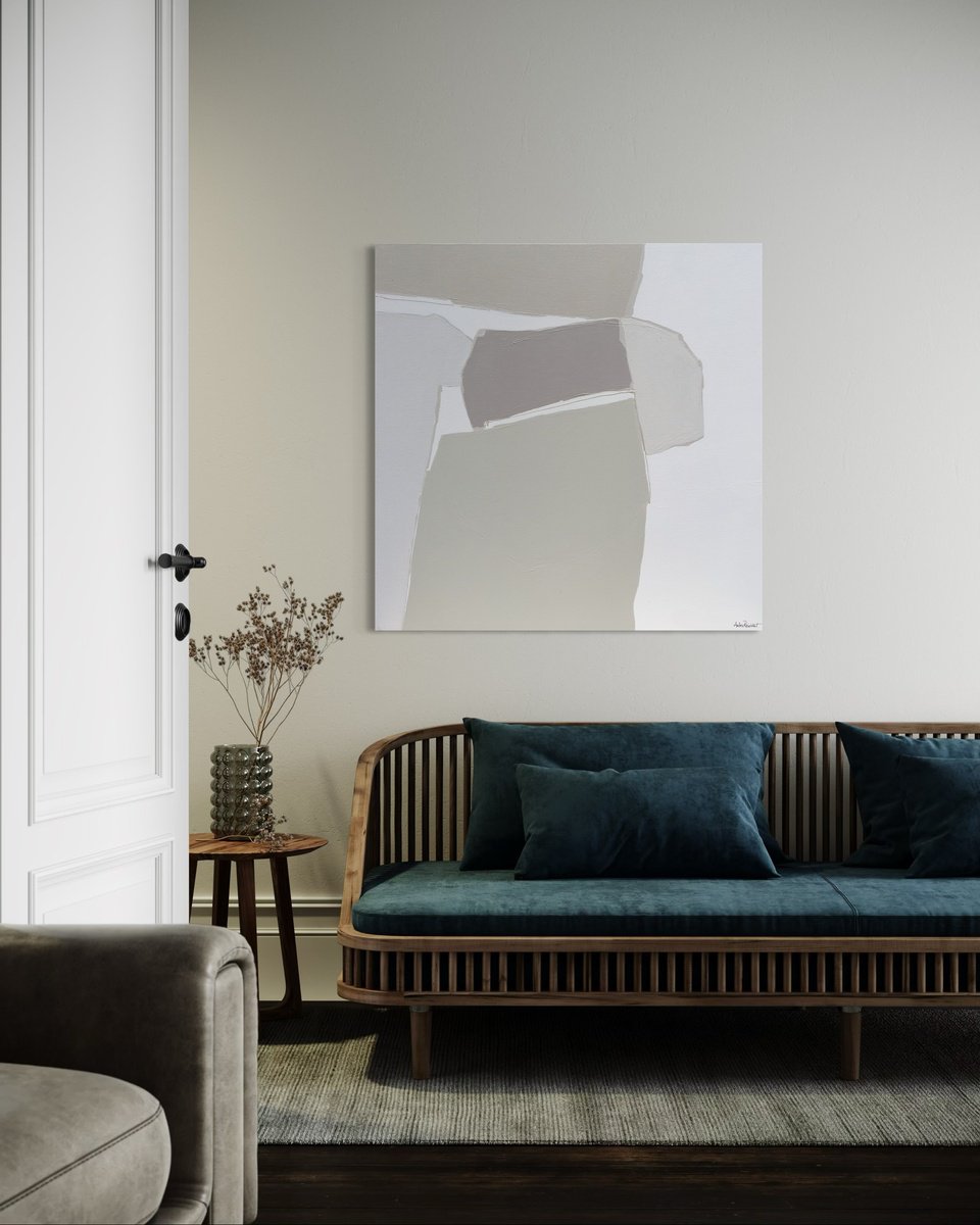 Abstract Acrylic Painting By Andrea Reichhart, 31 X 31, Teatina Study Ii, Original Artwork