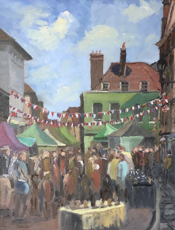 ‘Le Weekend’ fun day at Sandwich, an original oil painting.