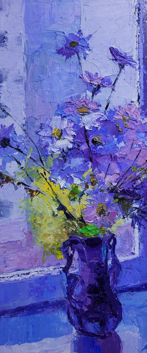 Daisies On The Windowsill by Boris Serdyuk