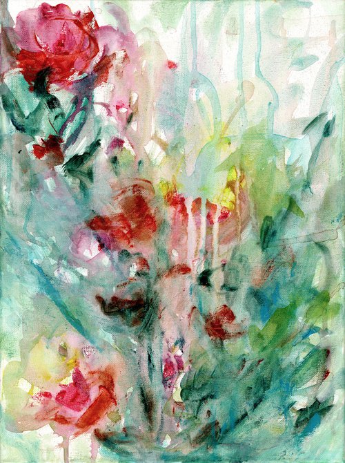 Floral Lullaby 39 - Flower Oil Painting by Kathy Morton Stanion by Kathy Morton Stanion
