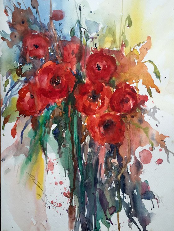 'Spring poppies bouquet'