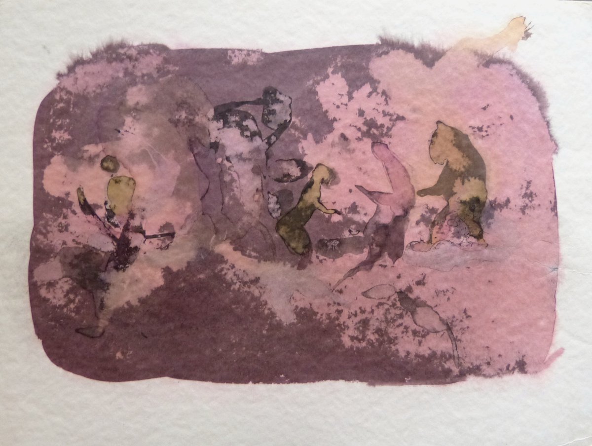 Abstract Ink Drawing By Frederic Belaubre, 16 X 12, Metafigure 120 - 30X40 Cm, Original Artwork