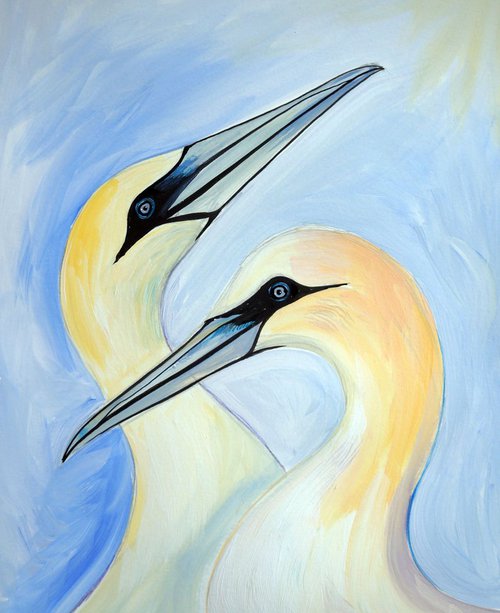 Two Gannets by Julia  Rigby