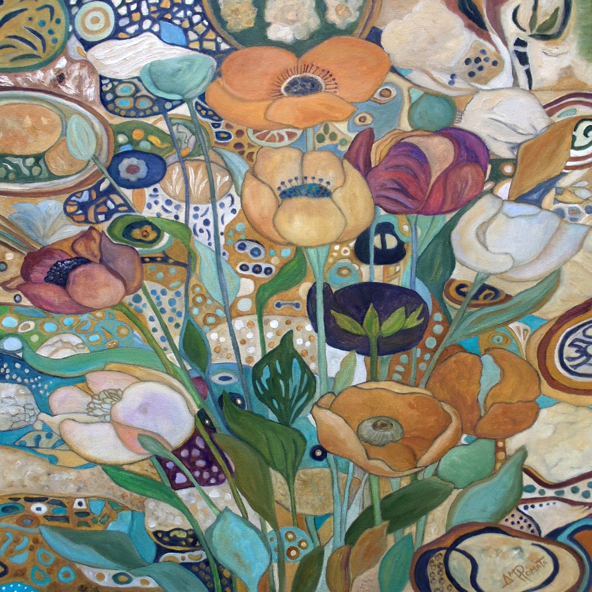 Bouquet In Time By Angeles M. Pomata, 20 X 20, Artwork For Sale On Artfinder