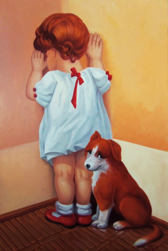 Punished (40x60cm, oil painting, ready to hang)