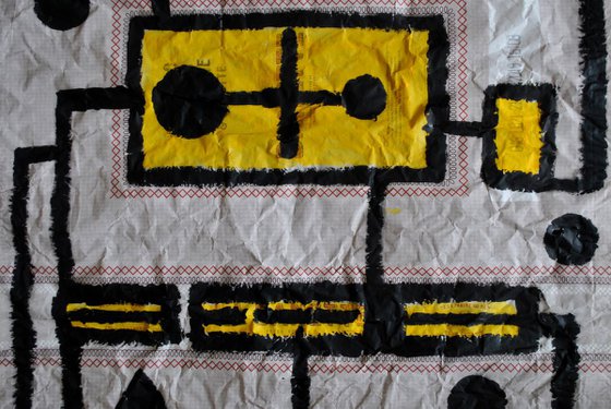 robot / abstract art / 34" h x 28" w / 87x72cm