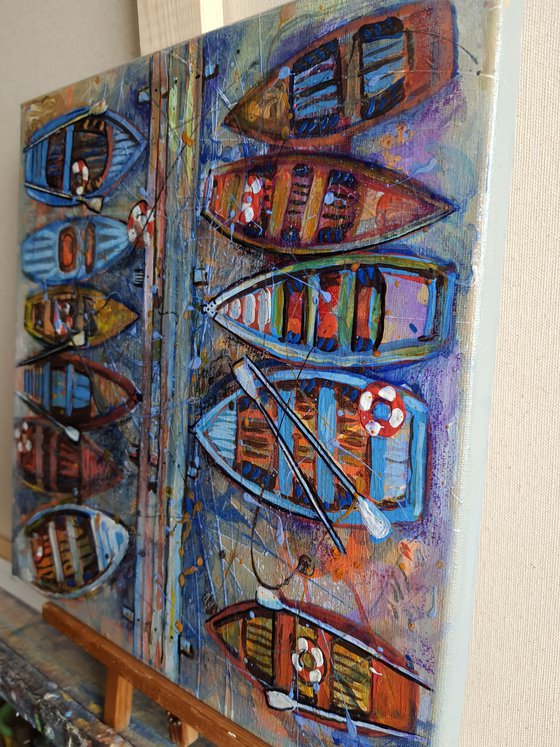 Multicolored Boats.