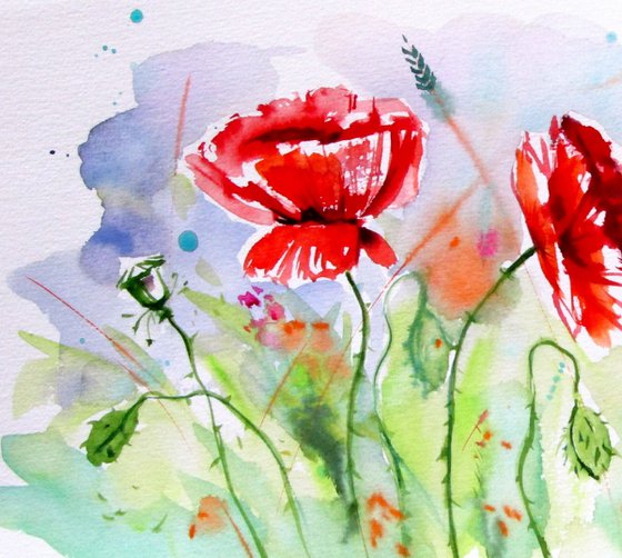 Playful poppies IV