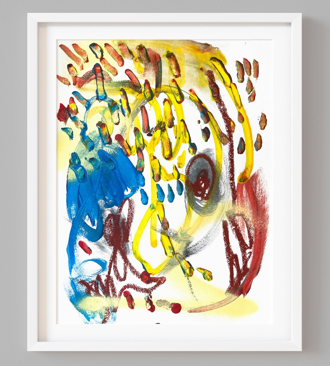 Abstract Painting By Evgenia Makarova, 8 X 11, Abstract Composition Si4, Original Artwork