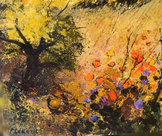 Provence landscape and flowers