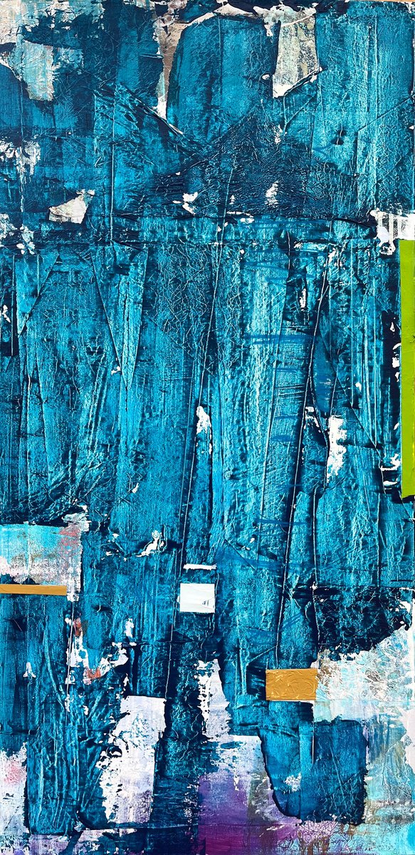 Abstract Acrylic Painting By Jason Forcier, 24 X 48, Dilly-Dally, Original Artwork