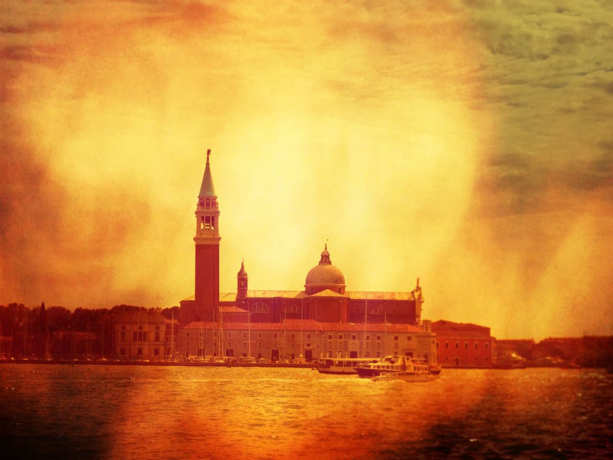 Venice in Italy - 60x80x4cm print on canvas 02442m12 READY to HANG by Kuebler