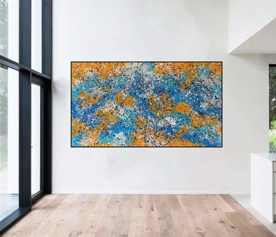 Abstract J. Pollock style acrylic on canvas by M.Y.