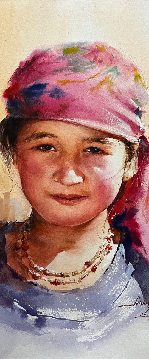 "The Pink Headscarf" by Alisher Matchanov