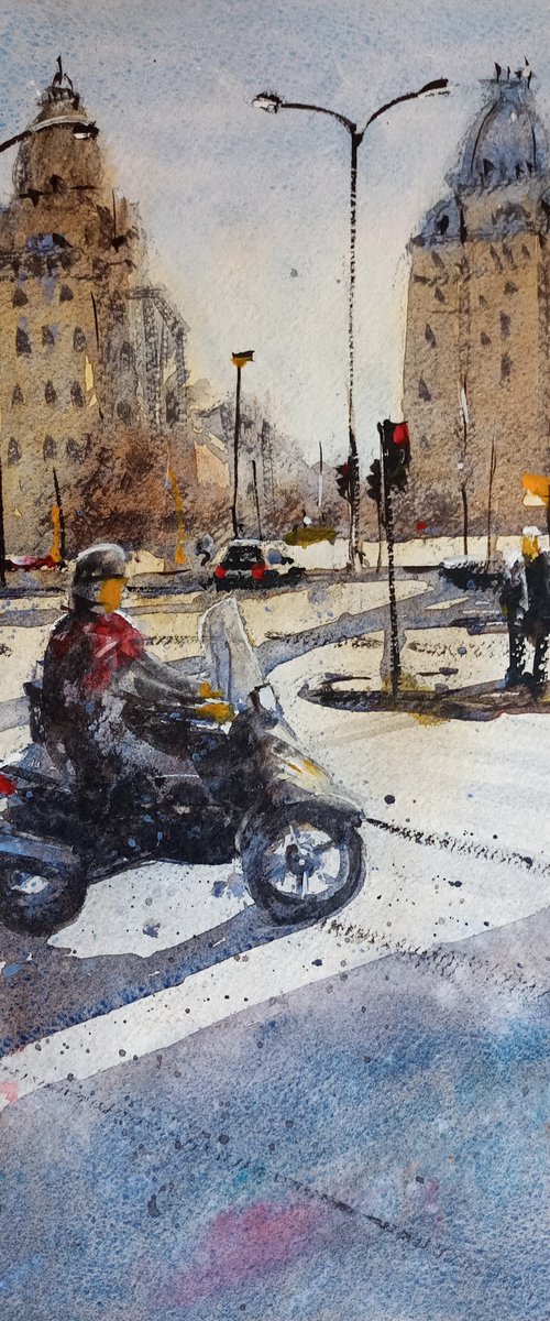 Scootering in Milan by Tollo Pozzi