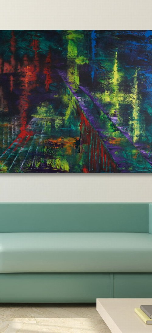 Bridged Nightlife (100 x 80 cm) XL oil (40 x 32 inches) by Ansgar Dressler