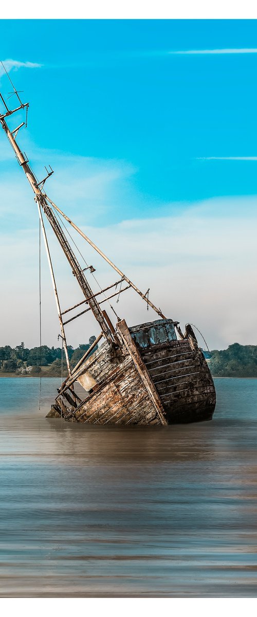 Pin Mill Wreck (Single Colour) by Michael McHugh