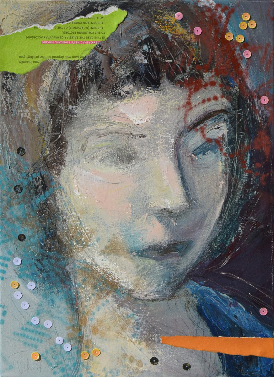 Expressive Portrait Oil Painting By Catalin Ilinca, 9 X 13, A Little Study (L