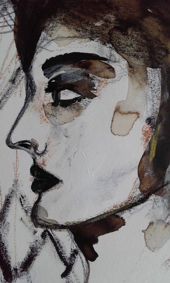 Portrait Woman Painting Face Romantic Painting