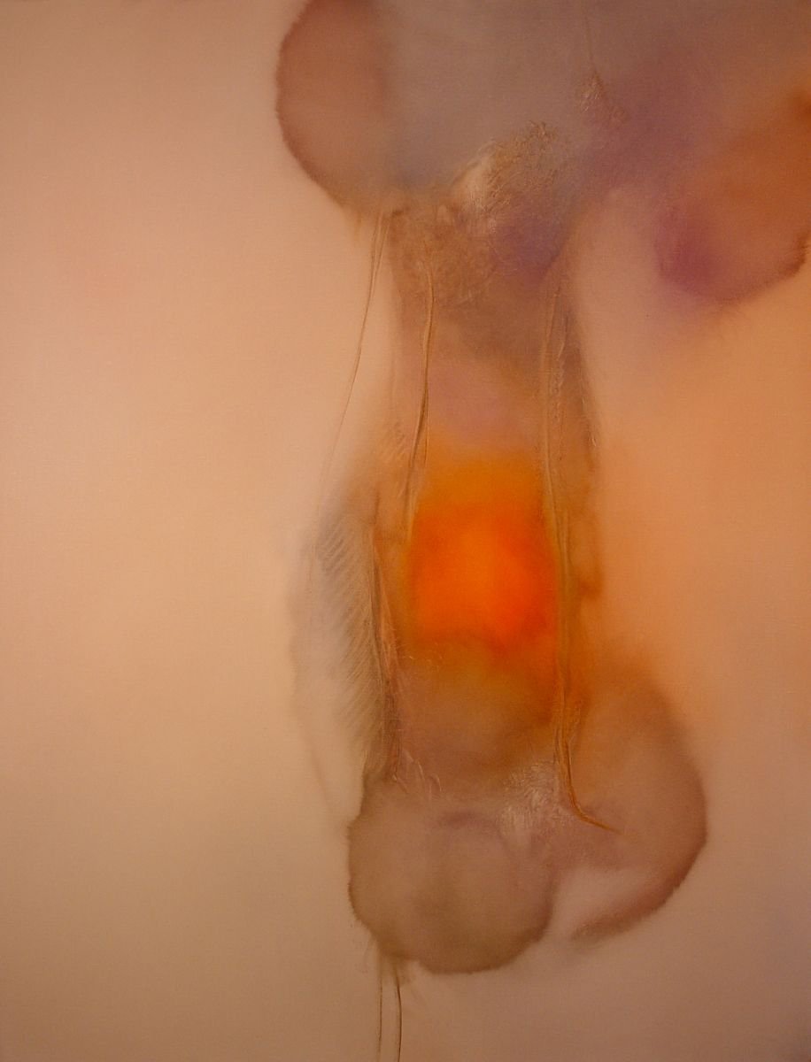 Abstract Oil Painting By Frederic Belaubre, 35 X 46, Metafigure #45, 116X89 Cm, Original Artwork