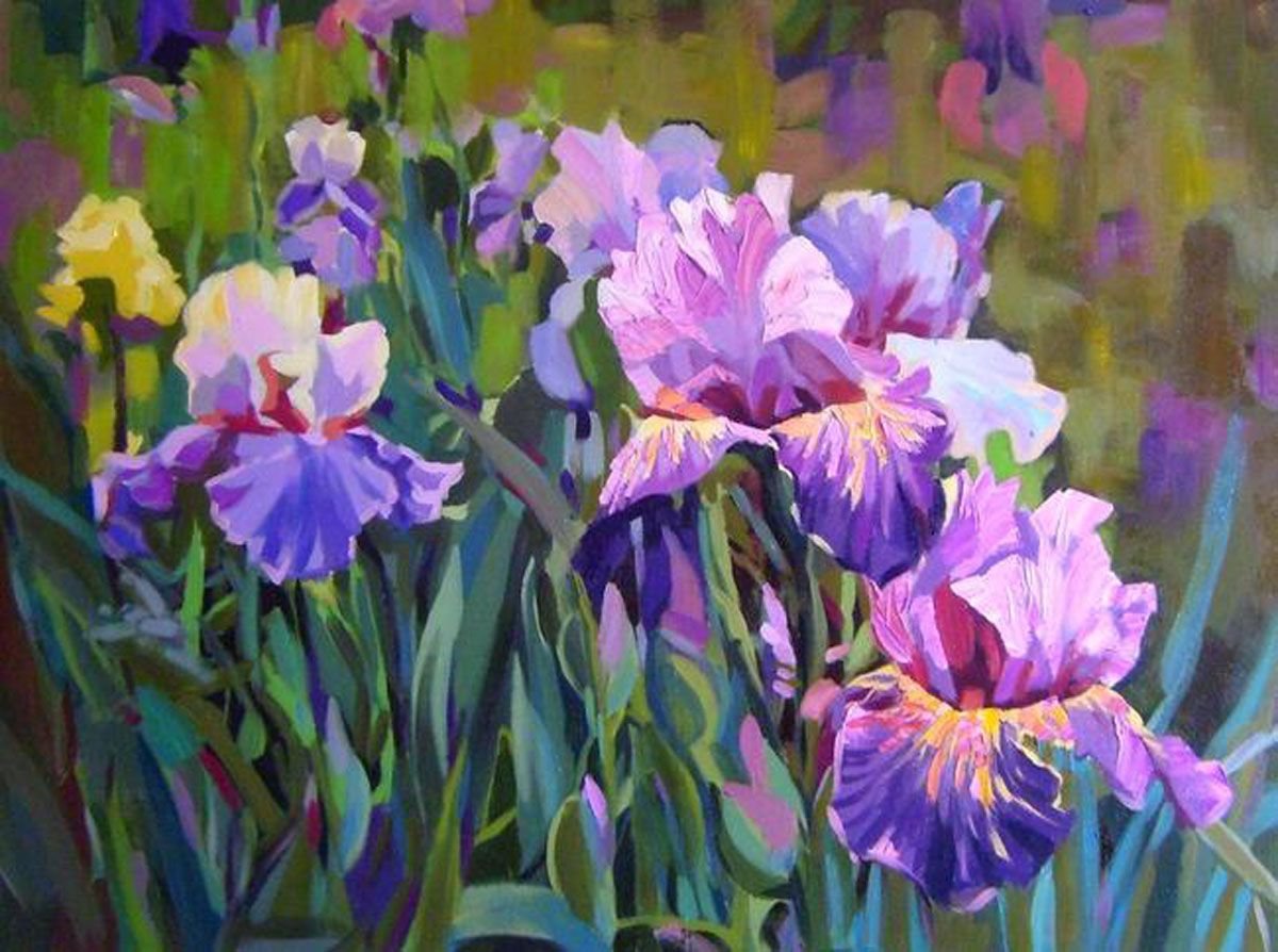 Irises Oil painting by Sergey Kachin | Artfinder