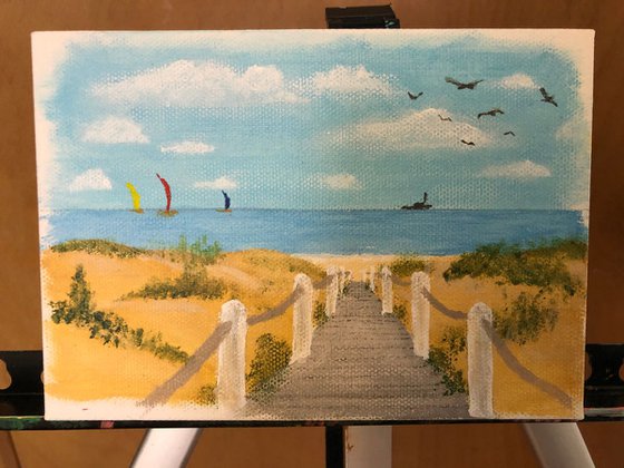 Sold- Miniature 10. The Beach 2 of 4