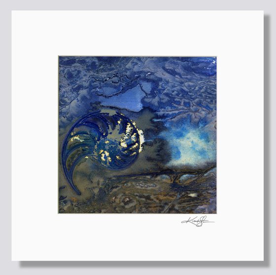 Hidden Treasure Collection 1 - 3 Nautilus Sea Shell Paintings in mats by Kathy Morton Stanion