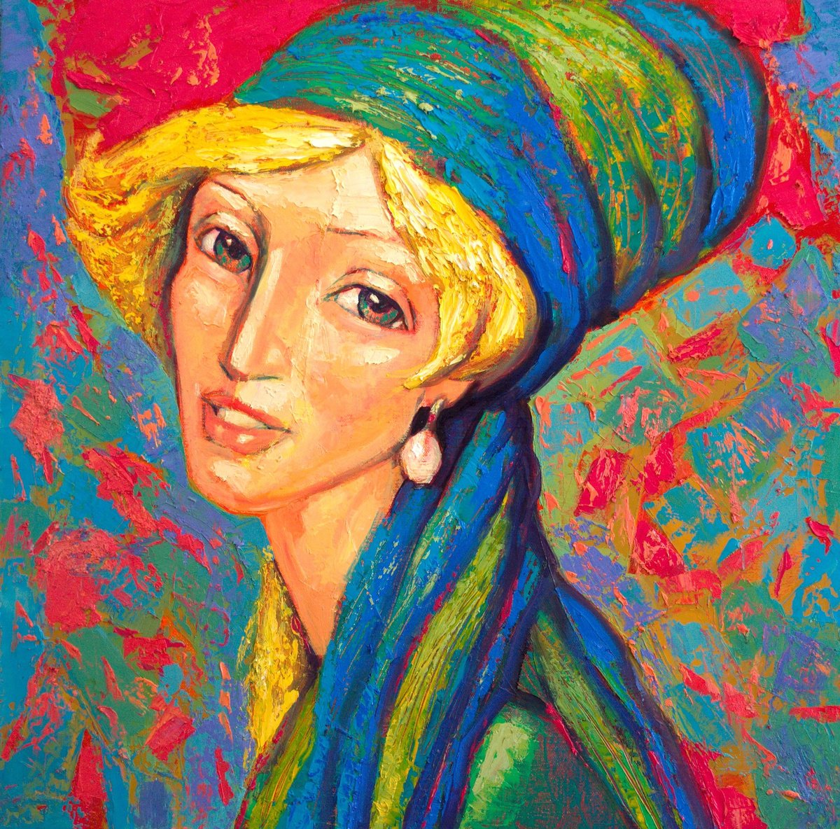 Expressive Oil Painting , Unforgattable Love By Rumen Sazdov, 27 X 27, Artwork For Sale On Artfinder