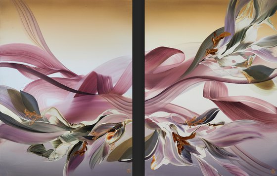 Blushing Canopy Diptych