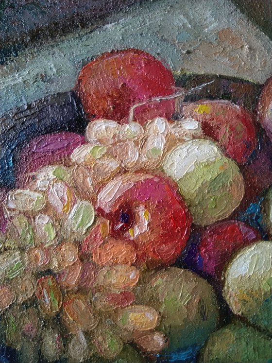 Still life-apples  (40x50cm, oil painting, ready to hang)