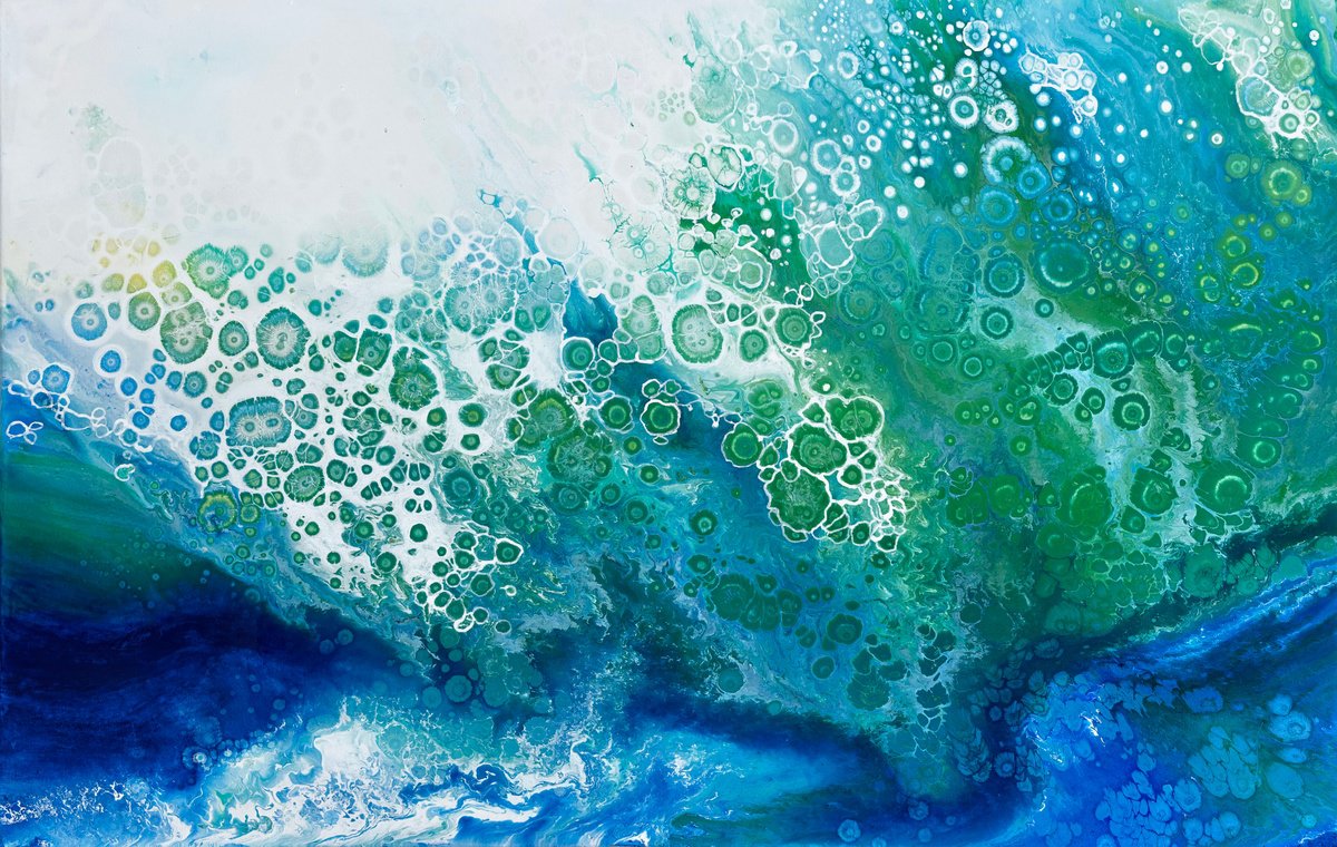 Abstract Acrylic Painting By Alexandra Dobreikin, 66 X 41, Mermaid Lace, Original Artwork