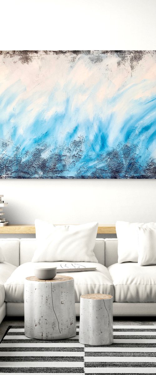 Atlantic crossing no. 3621 XXL Abstract in blue by Anita Kaufmann