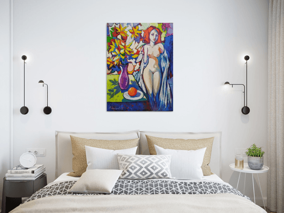 New day (60x80cm,  oil painting, ready to hang)
