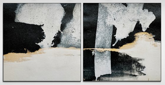 Abstract No. 2621 black & white  - set of 2 -