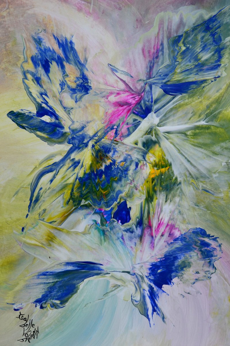 Abstract Acrylic Painting By Isabelle Vobmann, 12 X 17, Paper Dream 21, Original Artwork