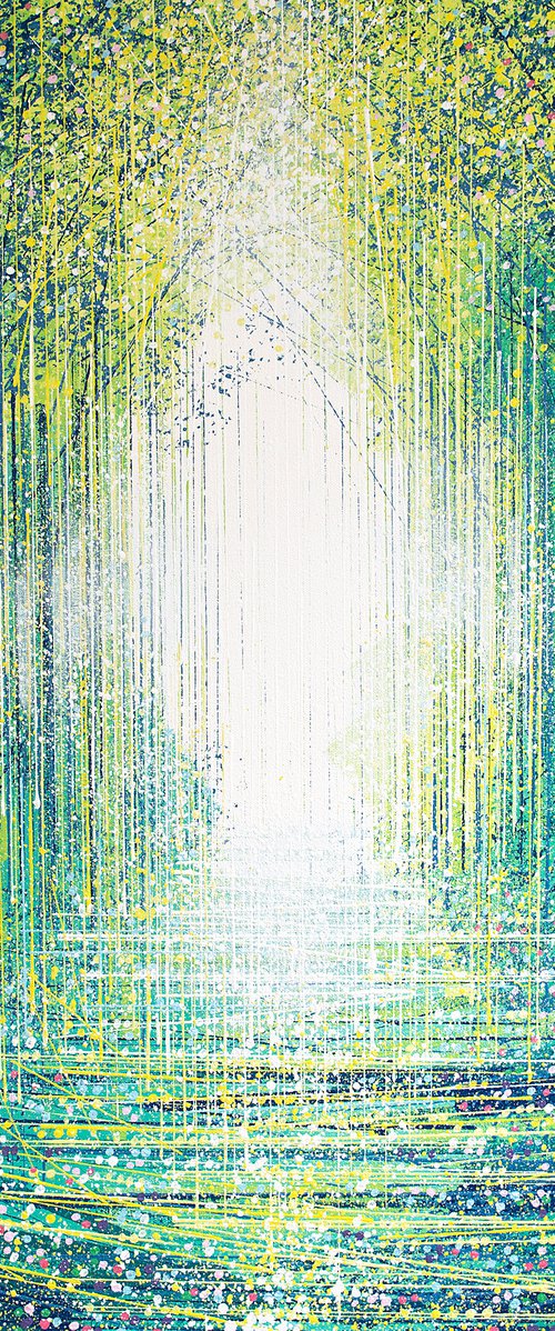 Forest Path In Bright Spring Light by Marc Todd