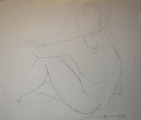Study of a male Nude - Life Drawing No 517