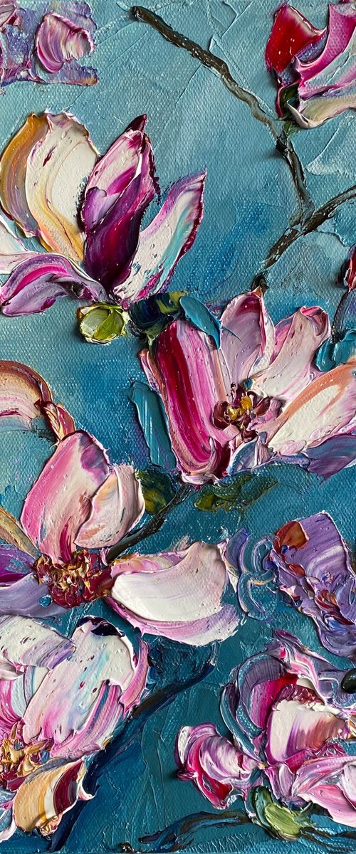 Magnolia on Grey by Mily Art
