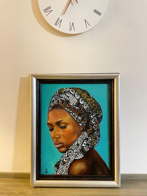 Portrait of  "African woman with turban"