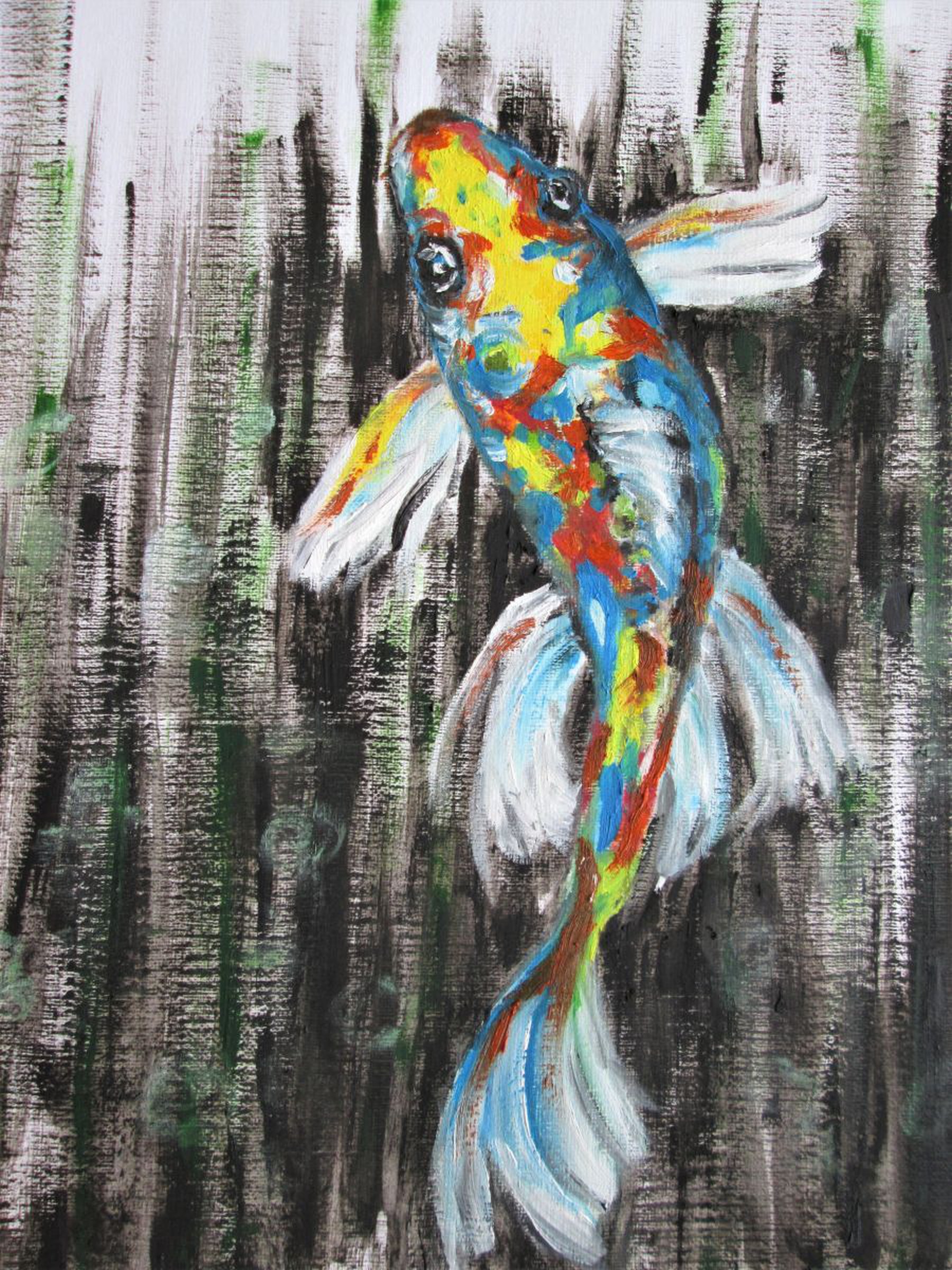 Koi Fish Oil Painting By Marjan S Art Artfinder