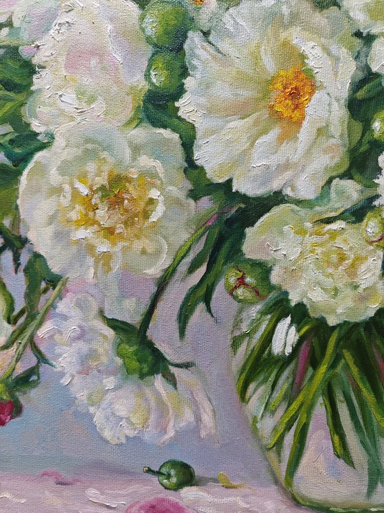 Peonies bouquet  still life