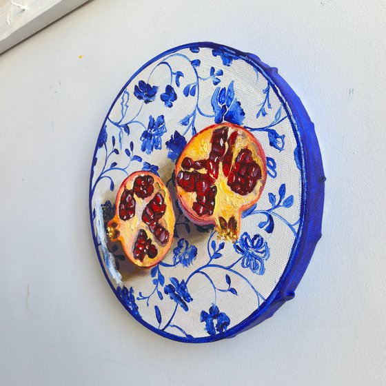Pomegranate on plate