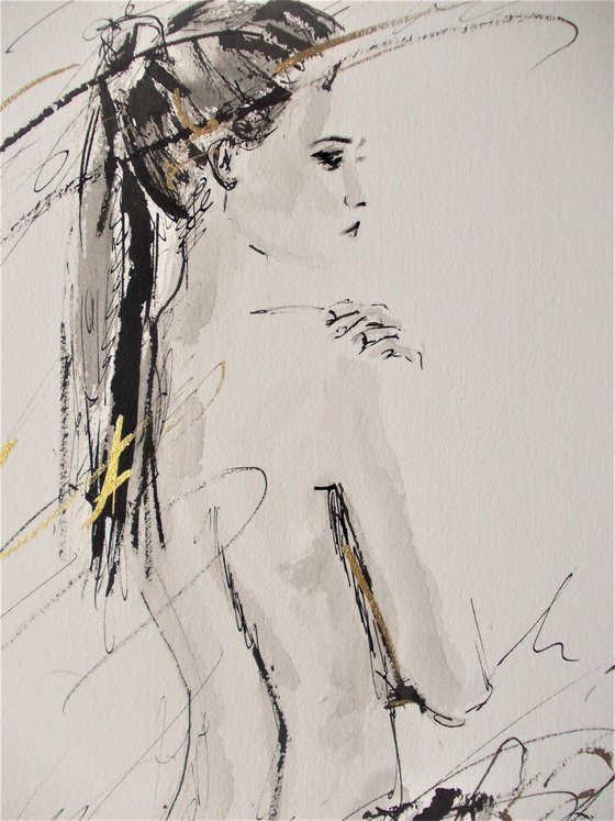 Woman Series ink drawing