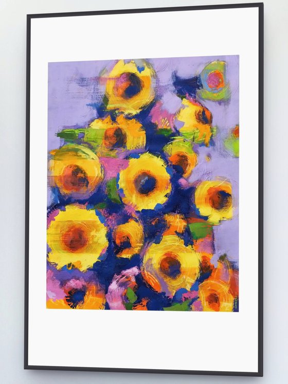 Flowers on light purple
