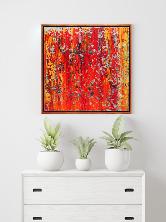 50x50 cm | 19,5x19,5″ Framed Abstract Painting Original oil painting Canvas art