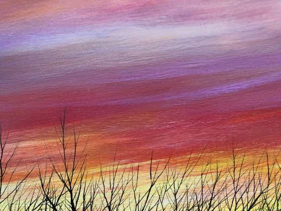 Benediction - Midwest Landscape Sunset Peaceful Oil Painting