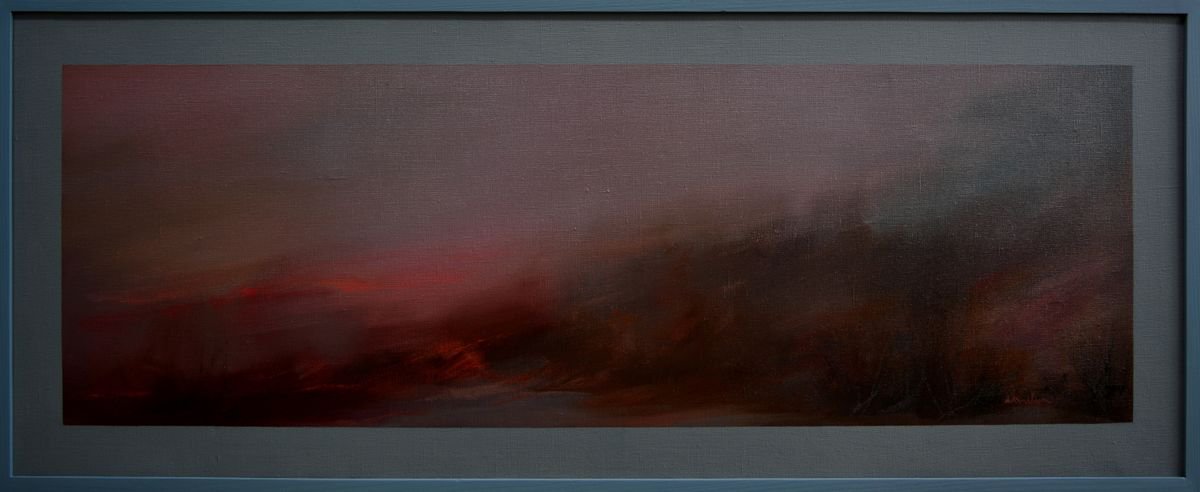 At dusk Landscape,framed by Mykola Kocherzhuk