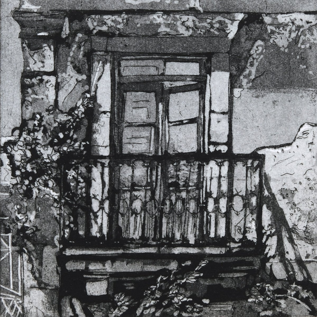 Illustrative Cityscapes Etchings & Engravings By Peg Morris, 6 X 6", Vila Do Conde, Portugal, Original Artwork